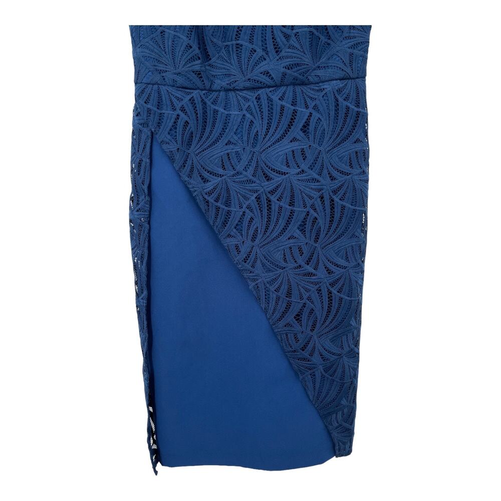 Kay Unger Dress  Zelda Lace mini blue size 10 - Picture 4 of 9